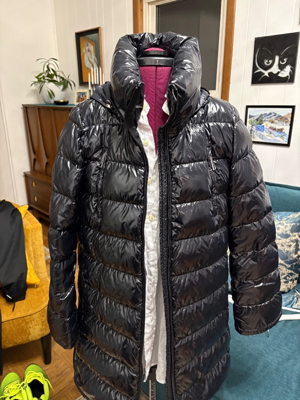 Women’s CALVIN KLEIN Shiny Long Puffer Coat